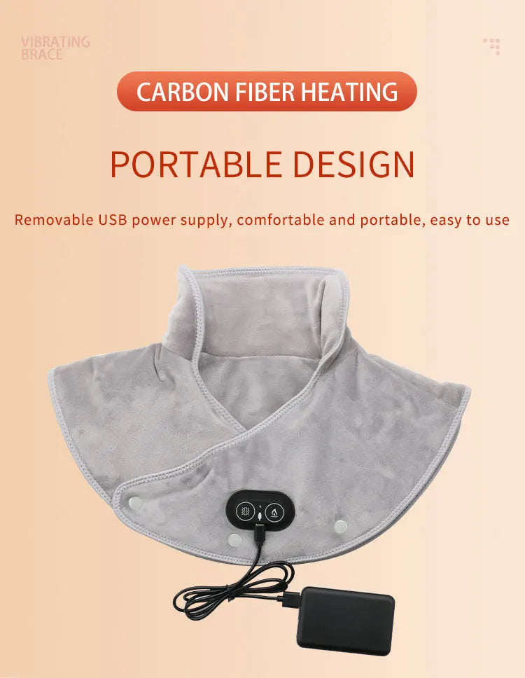 Electric Heating shoulder Neck Pad Massager USB Cervical Brace Wrap Thermal Compress Relieve Pain Fatigue Warm Back Brace Tool