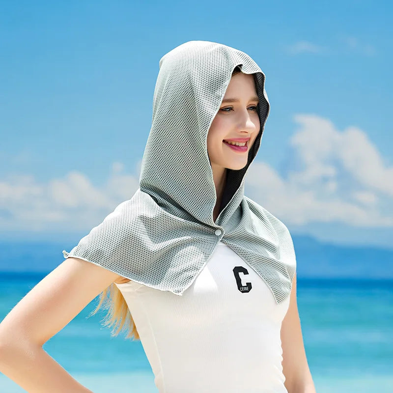 1PC Cooling Hoodie Towel Cooling Towel Quick Drying Absorbent Towels Sports Fitness Camping Cycling Suitable for Hot Weather