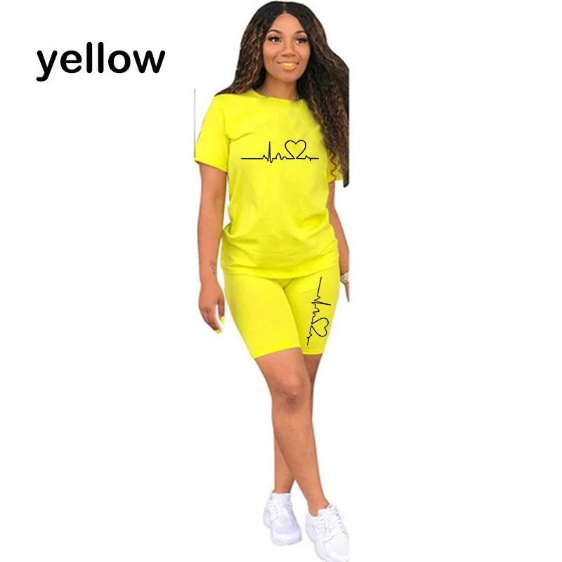 Two Piece Outfits for Women Summer Short Set 2 Piece Outfits Jogger Track Suits Sweatsuits for Women Short Sleeve