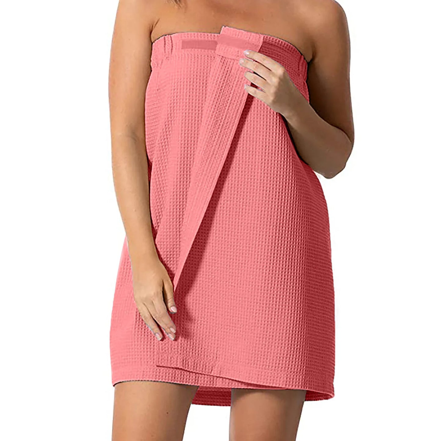 Ladies Bath Towel Women’s Waffle-Spa Body Wrap with Adjustable Closure Home Textile Towel Women Robes Bath Wearable Towels