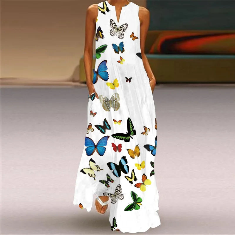 Summer Long Dress Women's Elegant Robe Party Sleeveless Casual Sundress Vintage y2k Vestidos Para Mujer S-5XL
