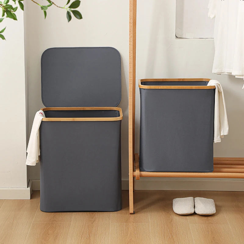 Foldable Dirty Clothes Basket With Lid Oxford Cloth Home Storage Basket For Dirty Clothes Toys Bathroom Laundry Basket