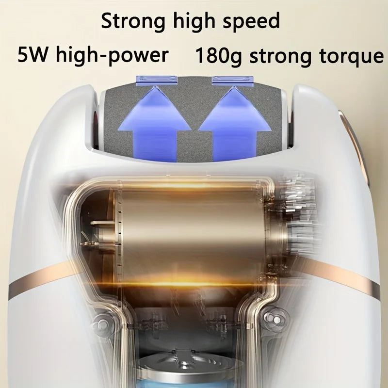 Rechargeable electric foot grinder - thick leather polishing, gentle exfoliation, painless calluses removal, portable, suitable