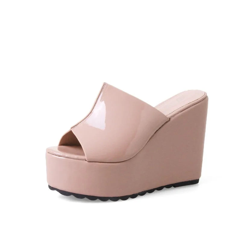 Platform Slippers Women Fashion Shoes Wedge Sandals Solid Color Party Sandles Woman Casual Comfort Designer Summer Footwear