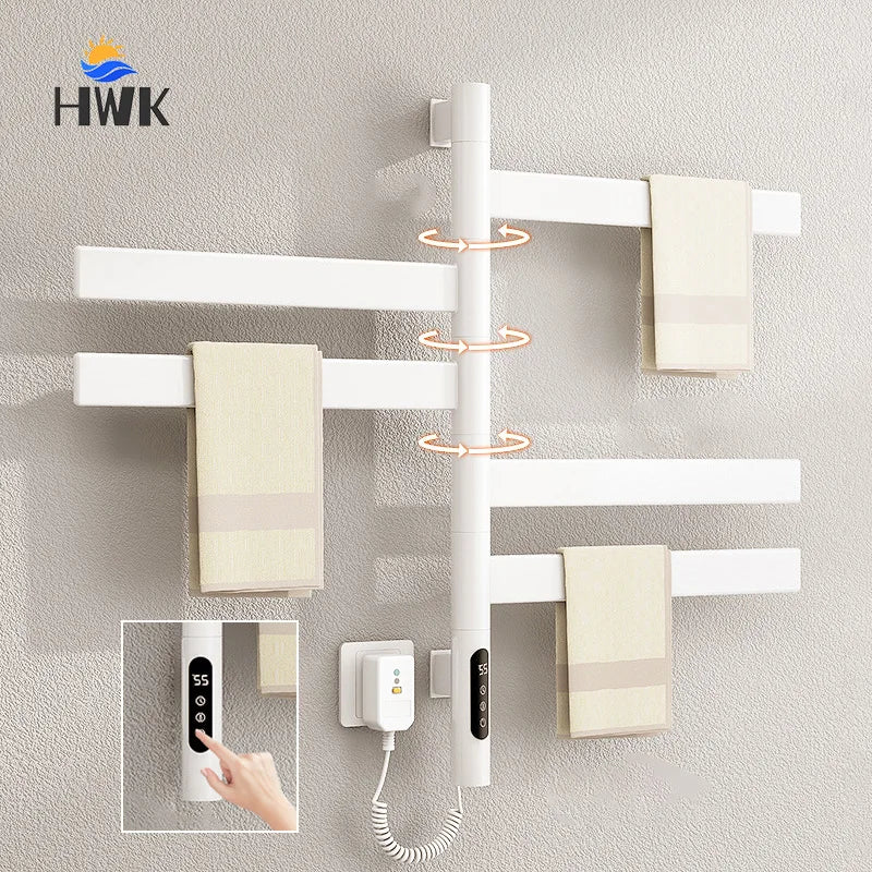Bathroom Fast Drying Towel Radiator Smart Electric Heated Towel Rail Timing Electric Towel Rack Antibacterial Towel Warmers