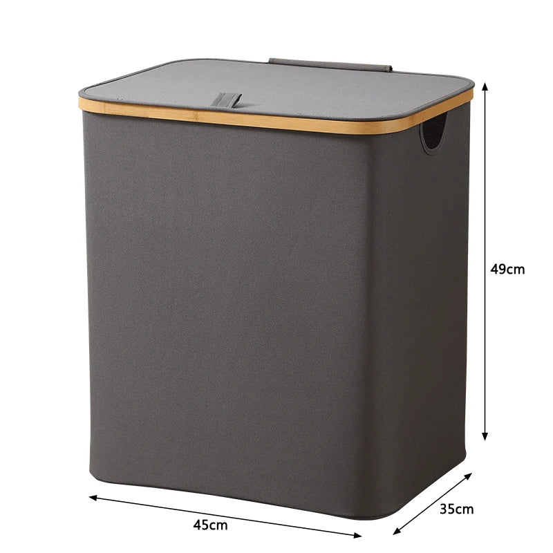 Foldable Dirty Clothes Basket With Lid Oxford Cloth Home Storage Basket For Dirty Clothes Toys Bathroom Laundry Basket