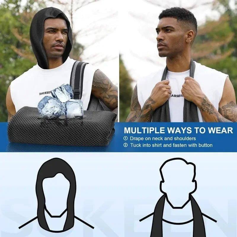 1PC Cooling Hoodie Towel Cooling Towel Quick Drying Absorbent Towels Sports Fitness Camping Cycling Suitable for Hot Weather