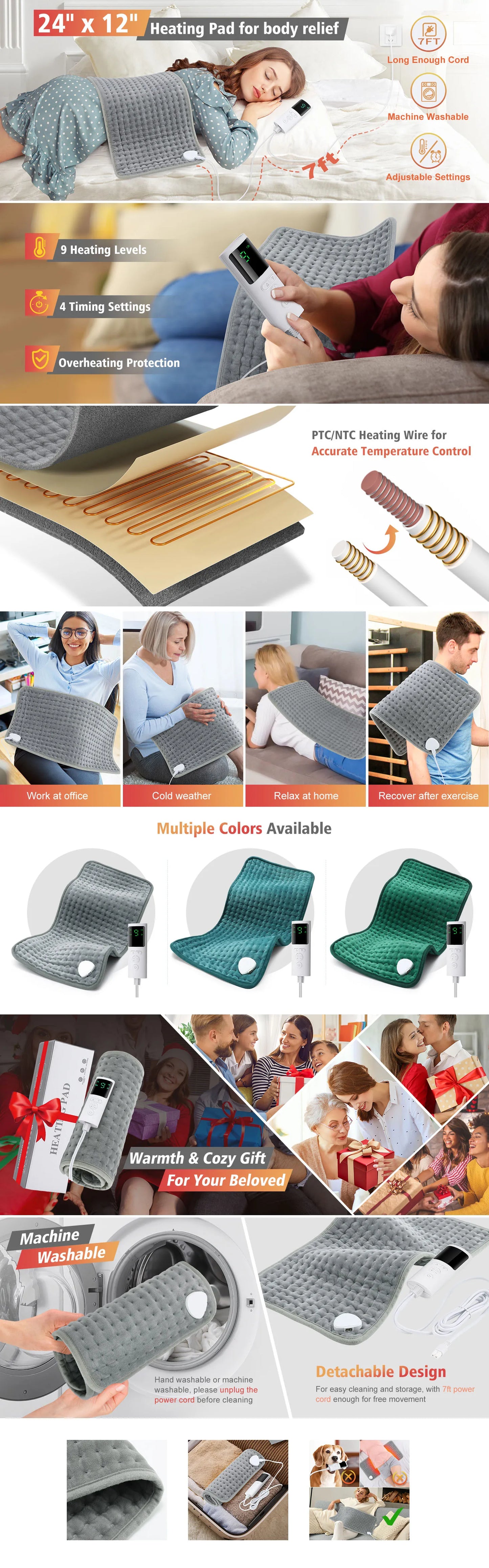 Electric Heating Pad Winter Warm For Bed Blankets Office Home Foot Hand Warmer Sheet Camping Heater 110V 220V Washable 60*30CM
