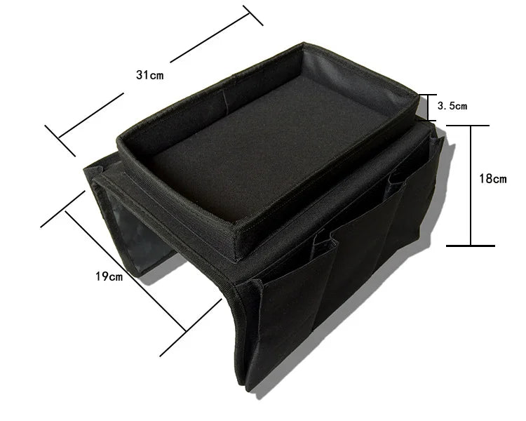 Sofa Storage Bag Living Room Sofa Armrest Organizer for TV Remote Control Cellphone Hanging Coffee Cup Tissue Storage Tray