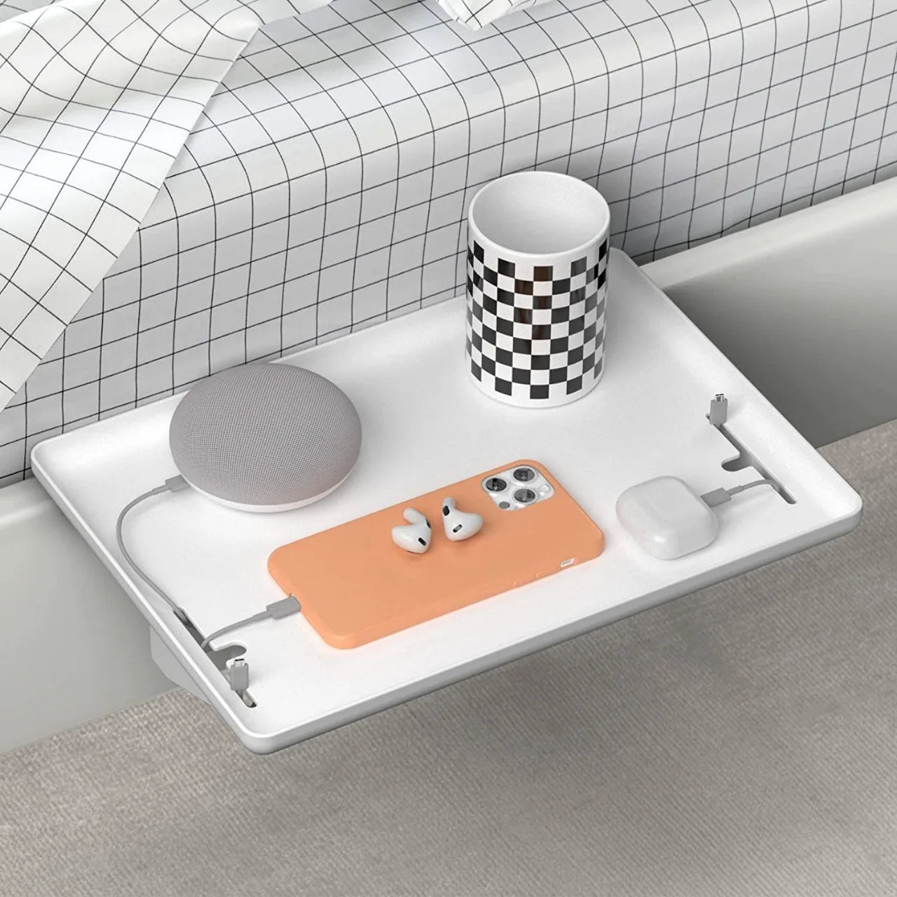 1 Bedside Shelf, Suitable For Bed, Dormitory, School, Home Storage Tray Storage Box, Bedside Table, Storage And Finishing