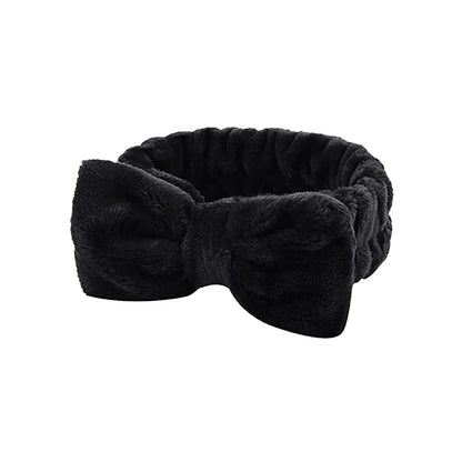 Bow Headband Wristband Set Towel Elastic Soft Washing Face Shower Make Up Yoga Sports Skincare Headband For Women Girls