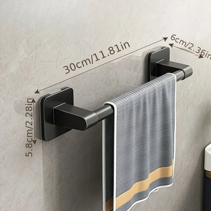 Wall Mounted Towel Rack Bathroom Storage Rack No Drilling Bathroom Horizontal Bar Towel Rack Kitchen Bathroom Accessories
