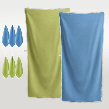 [Bath Towel Set] 8pcs Bath Towel Set - 2pcsExtra Large Bath Towel & 6pcs Bath Towel Bath Towel Hair Drying Turban Super Soft