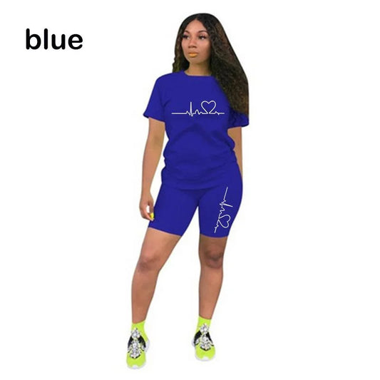 Two Piece Outfits for Women Summer Short Set 2 Piece Outfits Jogger Track Suits Sweatsuits for Women Short Sleeve