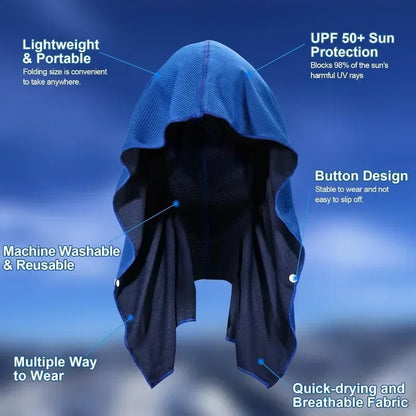 1PC Cooling Hoodie Towel Cooling Towel Quick Drying Absorbent Towels Sports Fitness Camping Cycling Suitable for Hot Weather