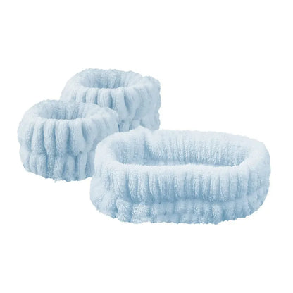 Bow Headband Wristband Set Towel Elastic Soft Washing Face Shower Make Up Yoga Sports Skincare Headband For Women Girls