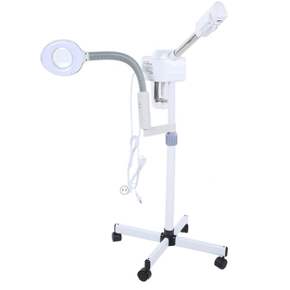 Facial Steamer LED 5X Magnifying Floor Lamp Machine Spa Professional Humidifier Spa Humidifier with Wheels
