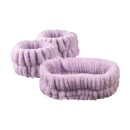 Bow Headband Wristband Set Towel Elastic Soft Washing Face Shower Make Up Yoga Sports Skincare Headband For Women Girls
