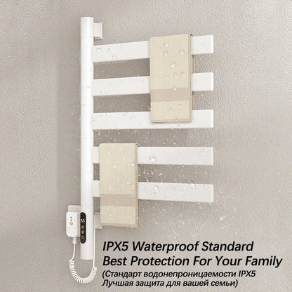 Bathroom Fast Drying Towel Radiator Smart Electric Heated Towel Rail Timing Electric Towel Rack Antibacterial Towel Warmers
