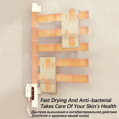 Bathroom Fast Drying Towel Radiator Smart Electric Heated Towel Rail Timing Electric Towel Rack Antibacterial Towel Warmers