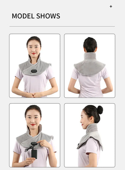 Electric Heating shoulder Neck Pad Massager USB Cervical Brace Wrap Thermal Compress Relieve Pain Fatigue Warm Back Brace Tool