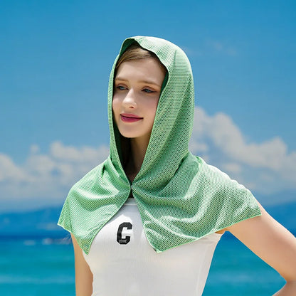 1PC Cooling Hoodie Towel Cooling Towel Quick Drying Absorbent Towels Sports Fitness Camping Cycling Suitable for Hot Weather