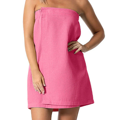 Ladies Bath Towel Women’s Waffle-Spa Body Wrap with Adjustable Closure Home Textile Towel Women Robes Bath Wearable Towels