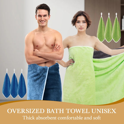 [Bath Towel Set] 8pcs Bath Towel Set - 2pcsExtra Large Bath Towel & 6pcs Bath Towel Bath Towel Hair Drying Turban Super Soft