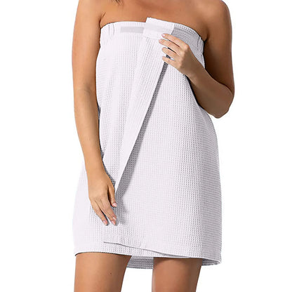 Ladies Bath Towel Women’s Waffle-Spa Body Wrap with Adjustable Closure Home Textile Towel Women Robes Bath Wearable Towels