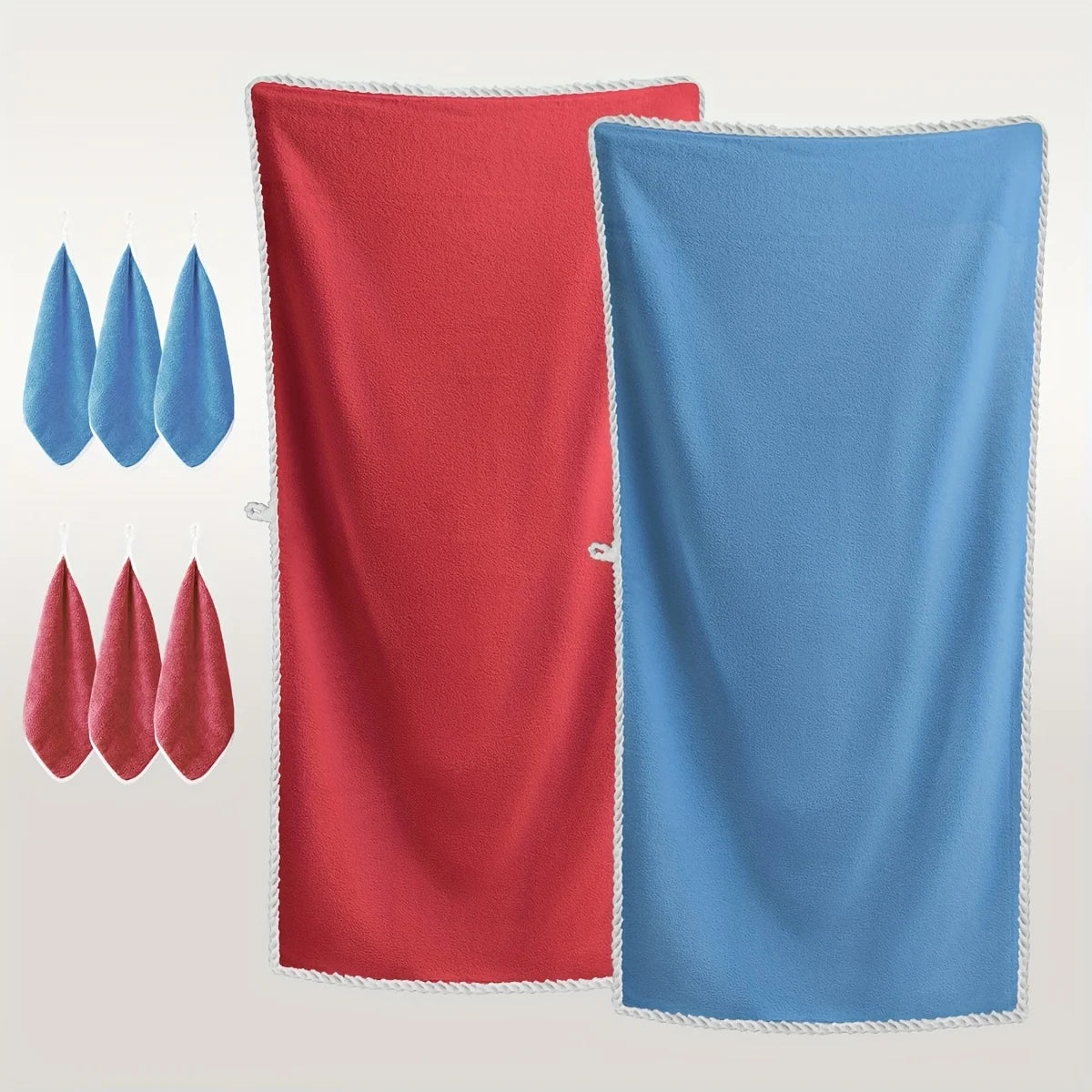 [Bath Towel Set] 8pcs Bath Towel Set - 2pcsExtra Large Bath Towel & 6pcs Bath Towel Bath Towel Hair Drying Turban Super Soft