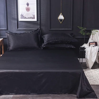 High End Satin Sheets, Soft and Comfortable Solid Color Sheets, Luxurious Single and Twin Bed Sheets Set