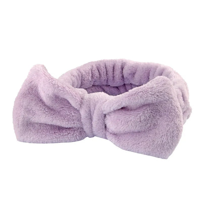Bow Headband Wristband Set Towel Elastic Soft Washing Face Shower Make Up Yoga Sports Skincare Headband For Women Girls