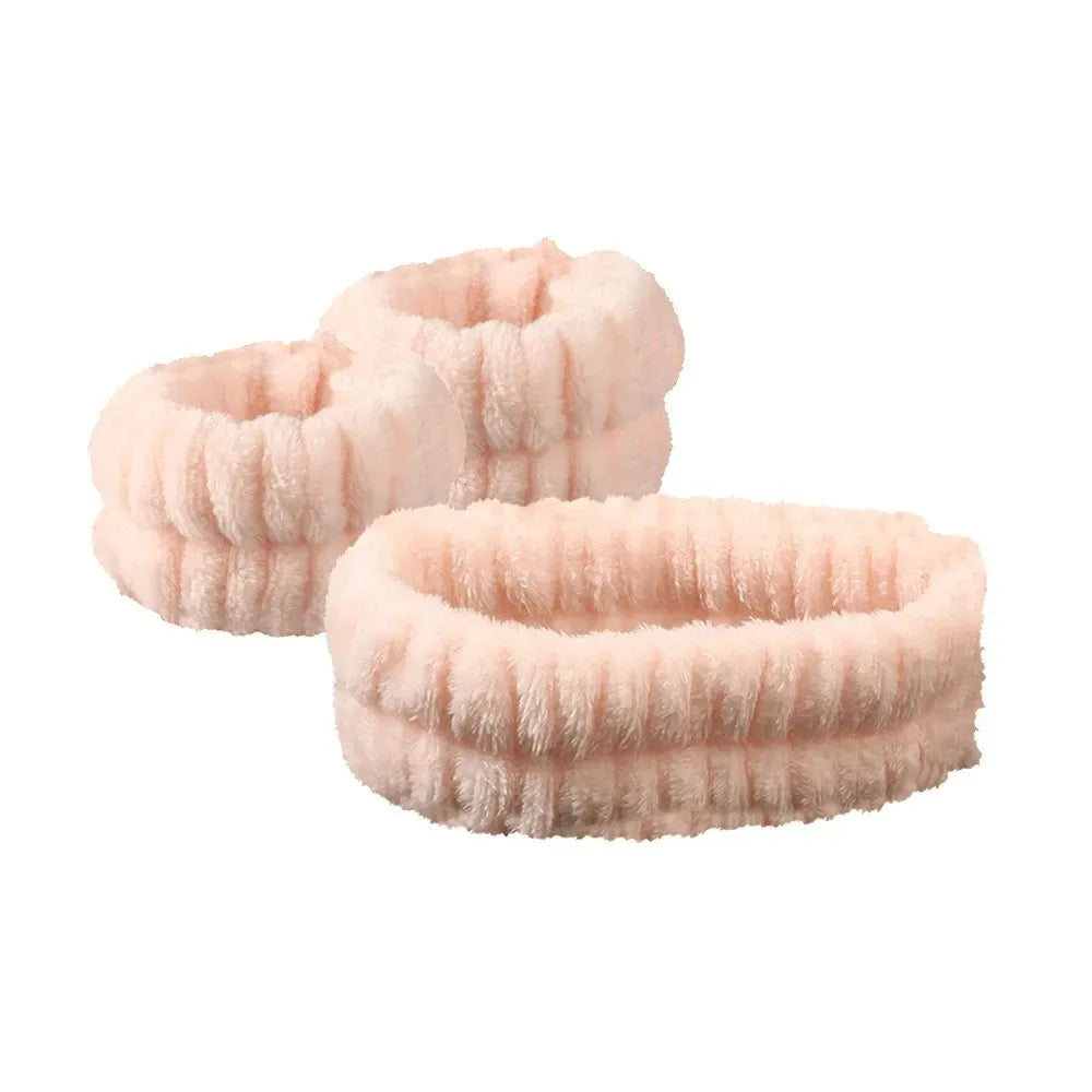 Bow Headband Wristband Set Towel Elastic Soft Washing Face Shower Make Up Yoga Sports Skincare Headband For Women Girls