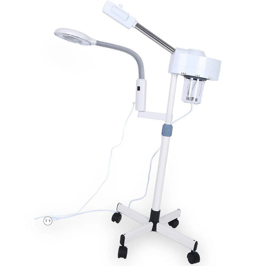 Facial Steamer LED 5X Magnifying Floor Lamp Machine Spa Professional Humidifier Spa Humidifier with Wheels