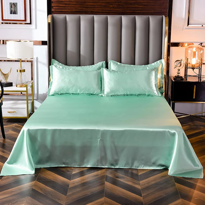 High End Satin Sheets, Soft and Comfortable Solid Color Sheets, Luxurious Single and Twin Bed Sheets Set