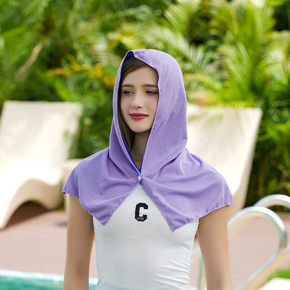 1PC Cooling Hoodie Towel Cooling Towel Quick Drying Absorbent Towels Sports Fitness Camping Cycling Suitable for Hot Weather