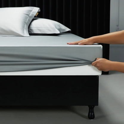 1000TC Egyptian Cotton Fitted Sheet Solid Color Bed Sheet Mattress Cover Elastic Band Fitted Sheet 160x200 180X200 Fit Sheet 1Pc